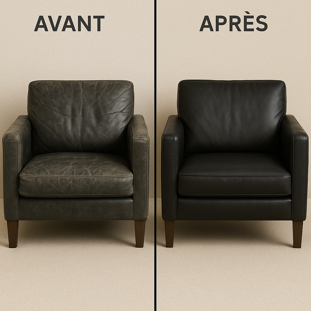 Canapé en cuir noir